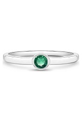 adorable teensy-weensy silver emerald may birthstone ring for babies and children